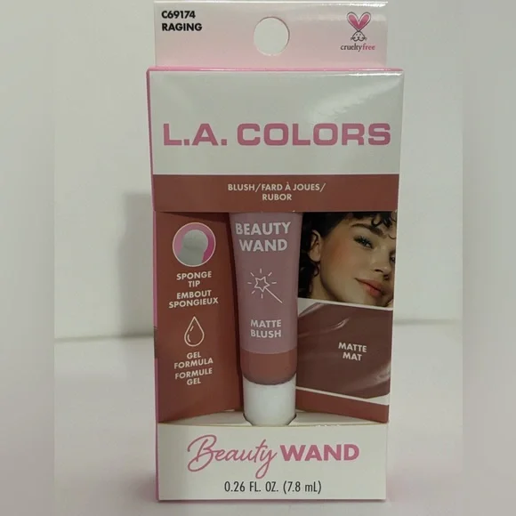 💋5/$25💋 L.A. Colors Beauty Wand Matte Blush - Raging Pink - Picture 1 of 2
